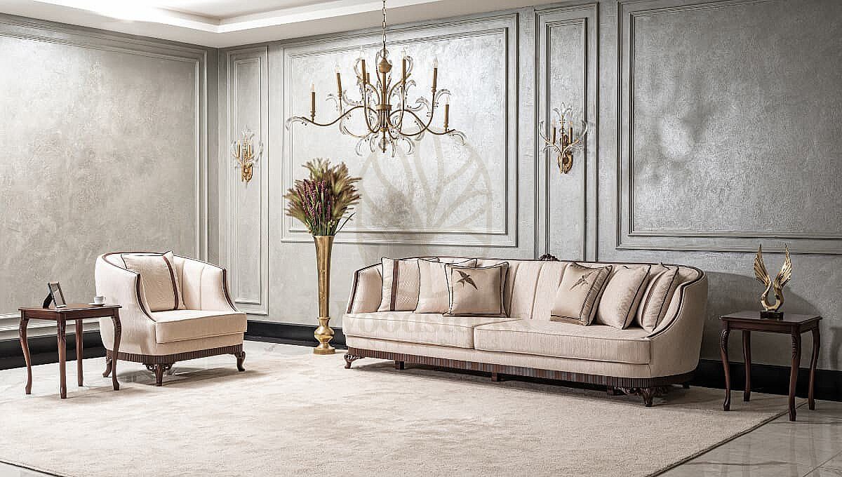 Luxury Karya Beige Handcrafted Teak Sofa Set, Saharanpur, view 8
