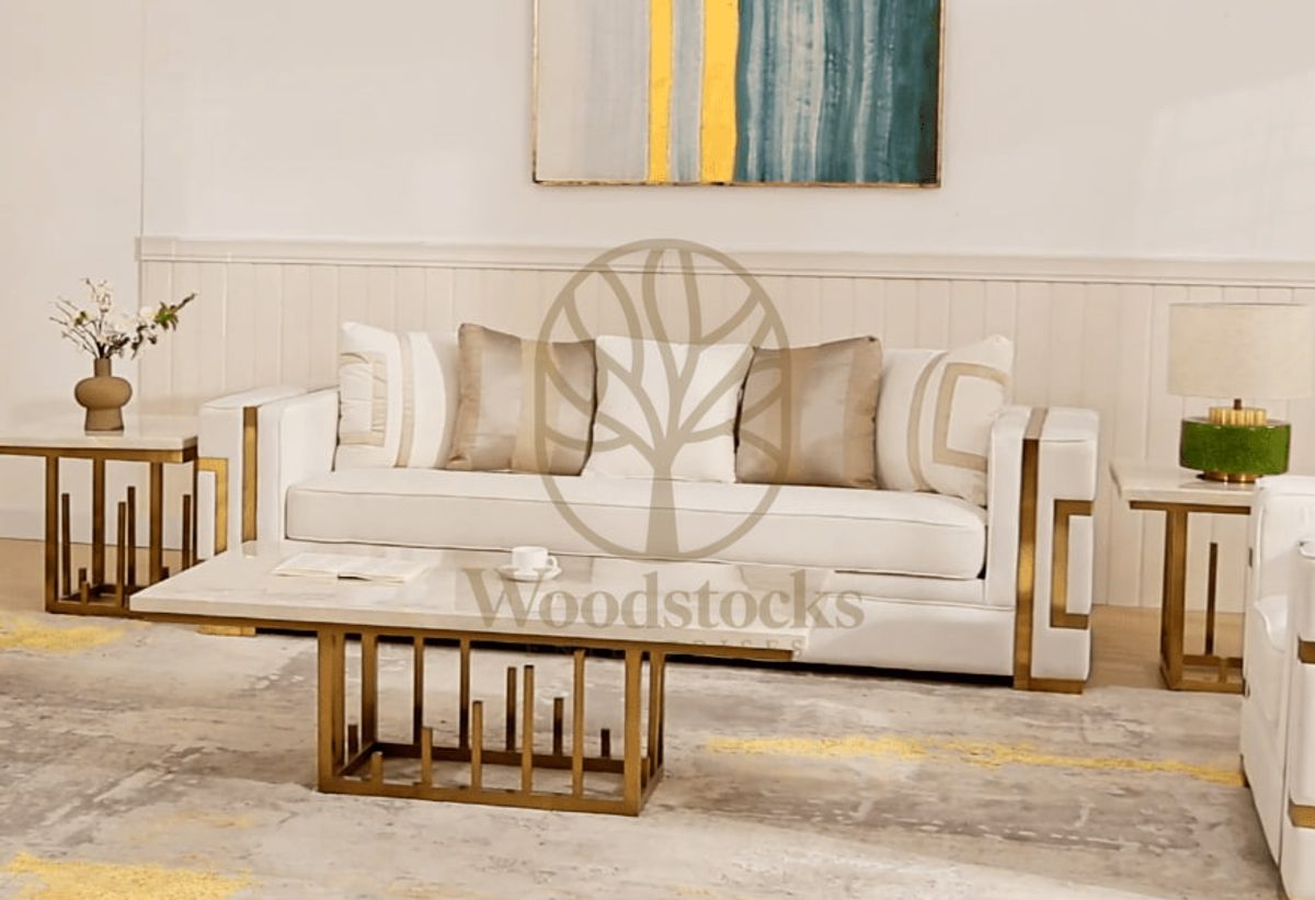 Modern Comfortable Contemporary Gold Sofa Set, view 3
