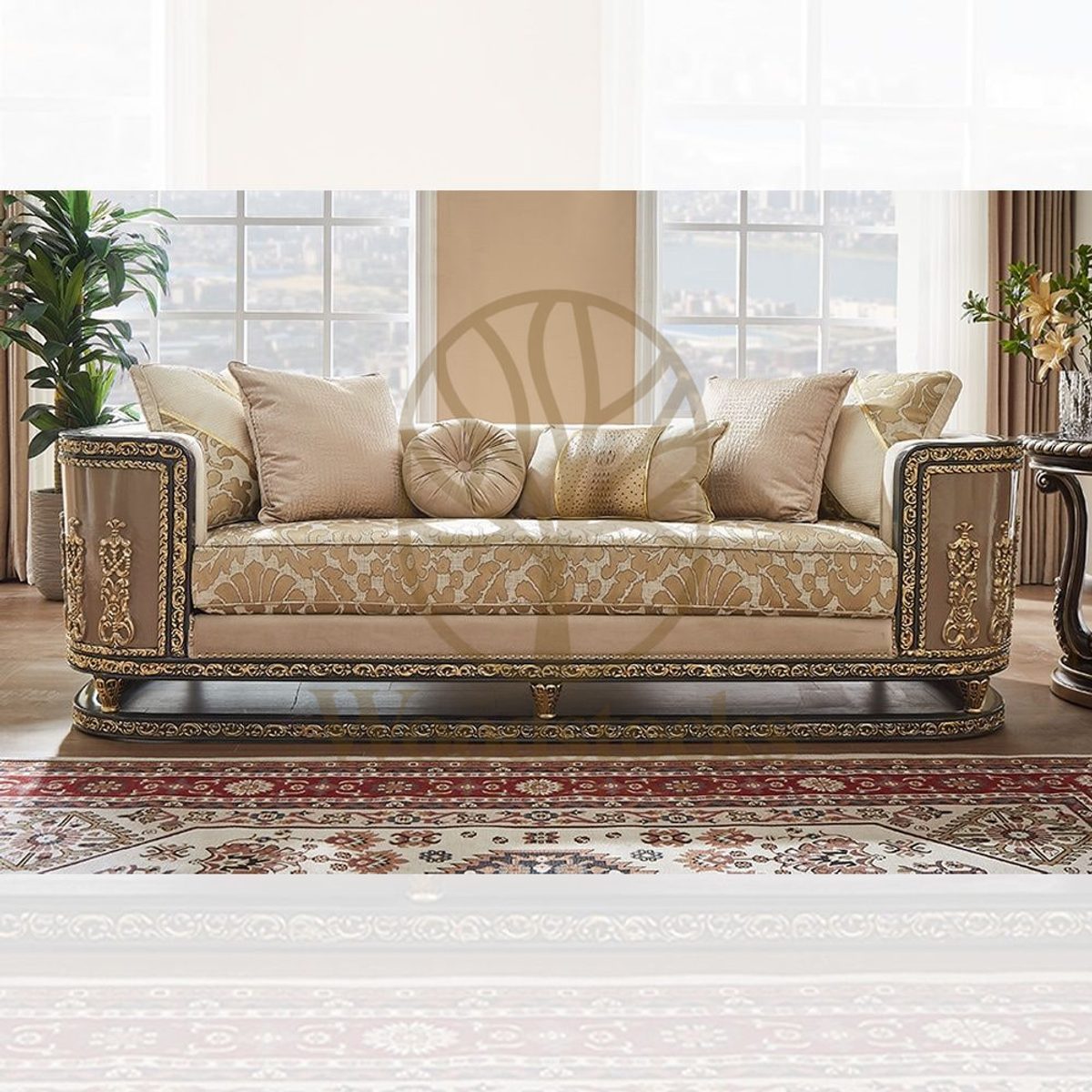 Teak Cabriole Turkish Sofa Set, Sofa Set
