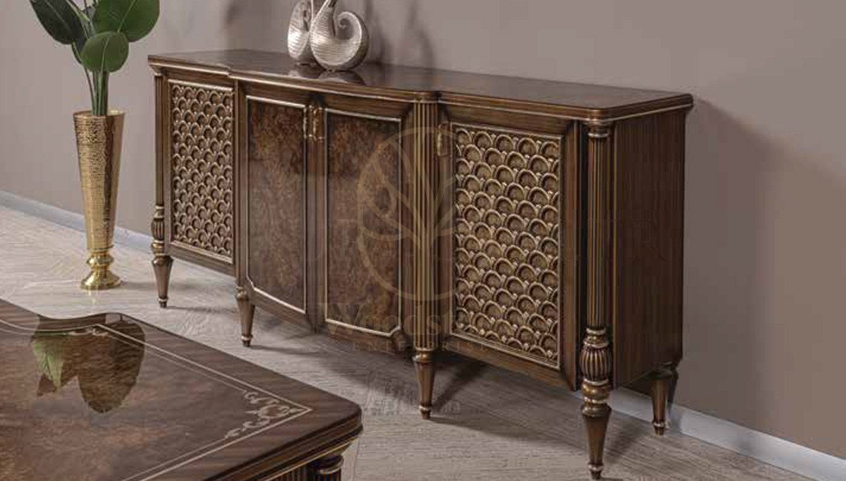 Royal Mirza Hand Carved Teak Office Table, Saharanpur, view 3