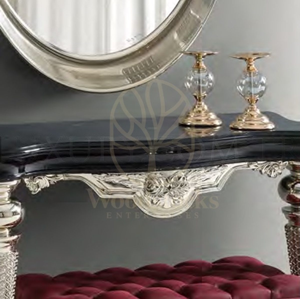Royal Krom Hand Carved Teak Dressing Table, Saharanpur, view 2