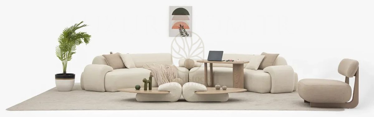 Luxury Solis Cream Handcrafted Teak Sofa Set, Saharanpur, view 9
