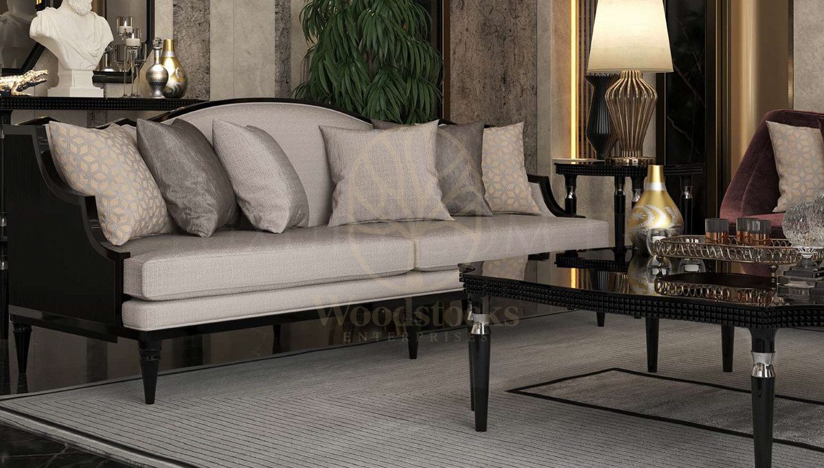 Luxury Belovis Art Deco Handcrafted Teak Sofa Set, Saharanpur, view 2