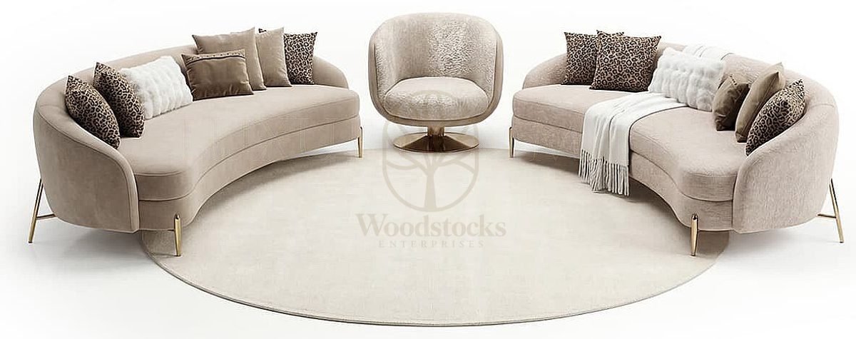 Luxury Safran Beige Handcrafted Teak Sofa Set, Saharanpur, view 2
