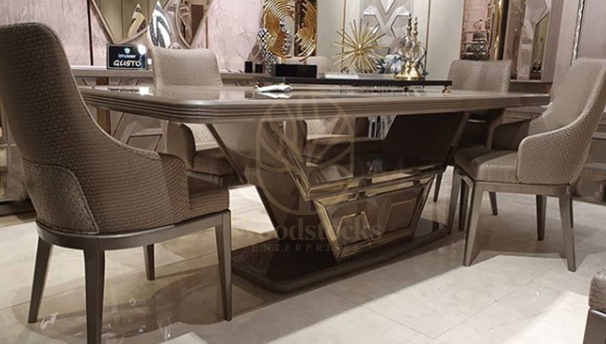Luxury Gustora Handcrafted Teak Dining Table Set, Saharanpur, view 5
