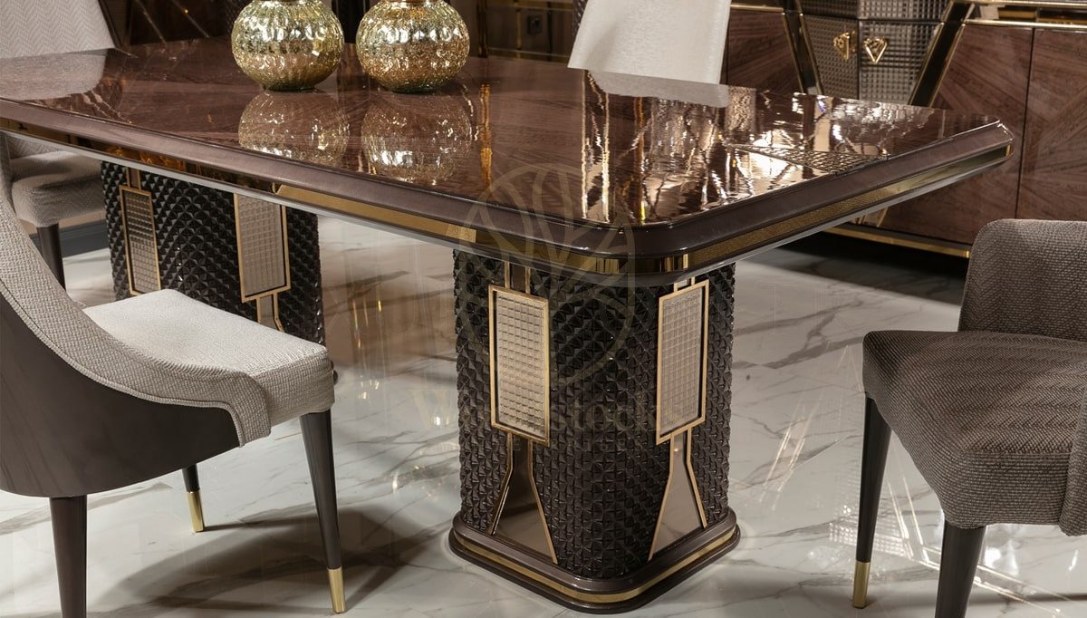 Luxury Zenova Handcrafted Teak Dining Table Set, Saharanpur, view 4