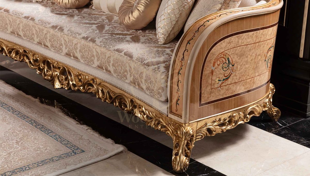 Royal Panamera Cream Hand Carved Teak Sofa Set, Saharanpur, view 3