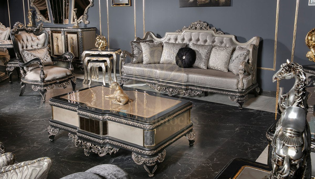 Royal Fidenza Hand Carved Teak Sofa Set, Saharanpur, view 3