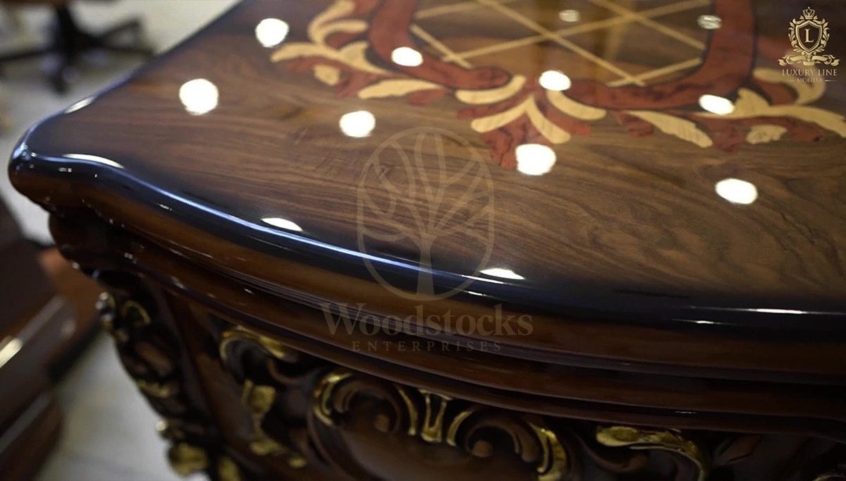 Royal Saltanat Hand Carved Teak Office Table, Saharanpur, view 10