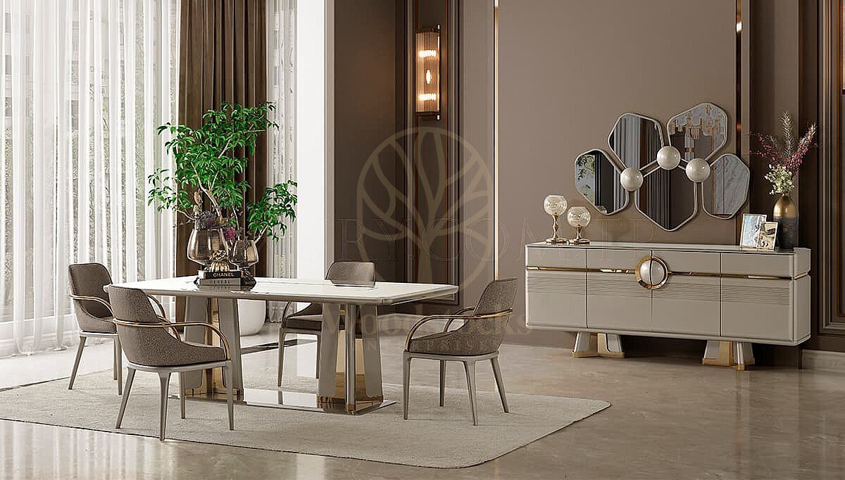 Luxury Galeria Handcrafted Teak Dining Table Set, Saharanpur, view 2
