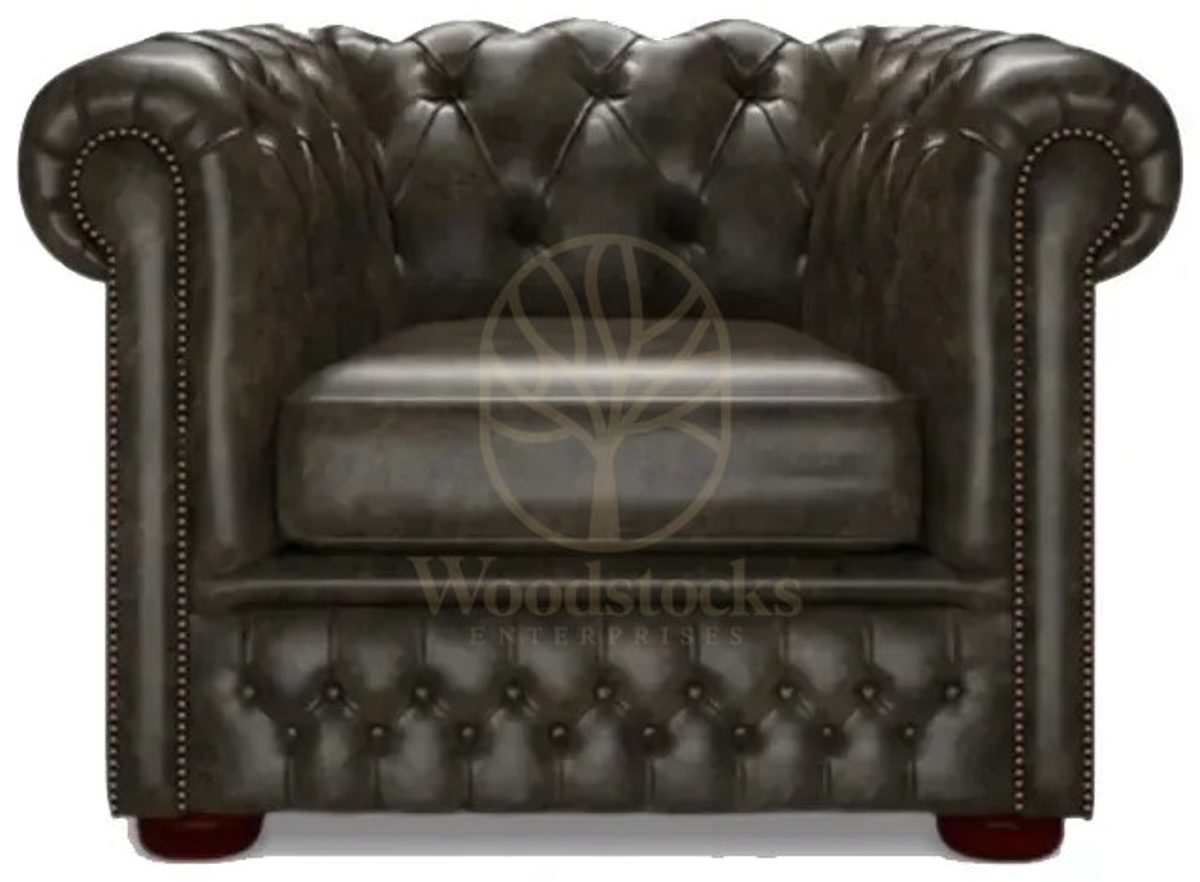 Royal Armchair Chesterfield Leather Hand Carved Teak Armchair, Saharanpur, view 2