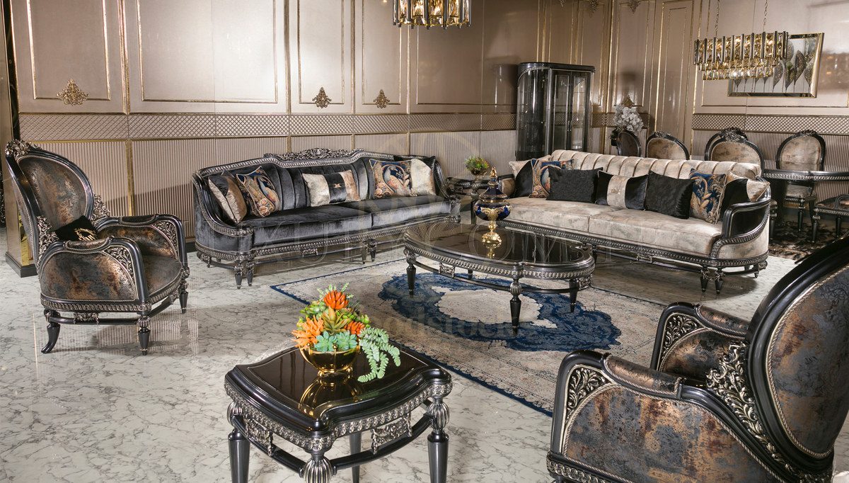 Royal Basel Hand Carved Teak Sofa Set, Saharanpur, Sofa Set