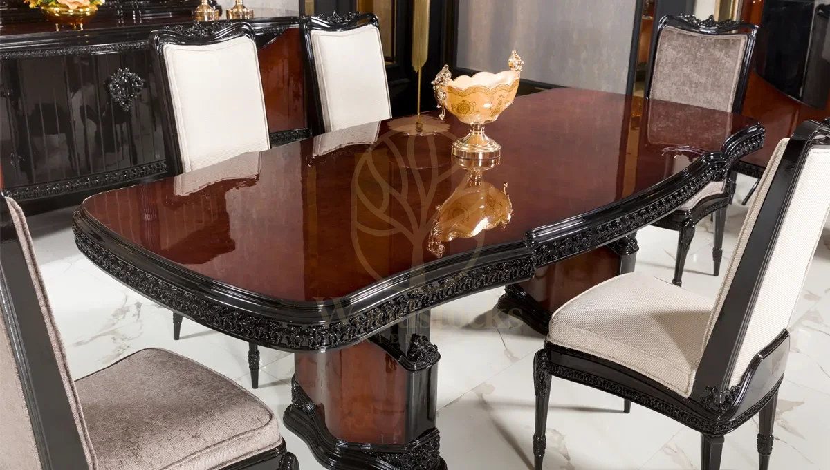 Royal Casa Hand Carved Teak Dining Table Set, Saharanpur, view 4