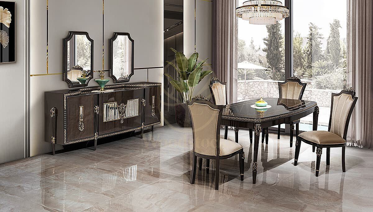 Luxury Delmira Handcrafted Teak Dining Table Set, Saharanpur, view 2