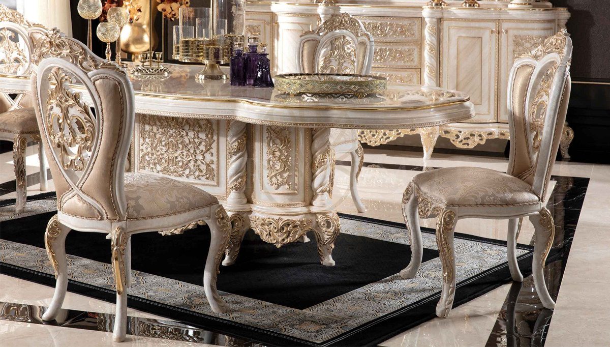Royal Avola Hand Carved Teak Dining Table Set, Saharanpur, view 2