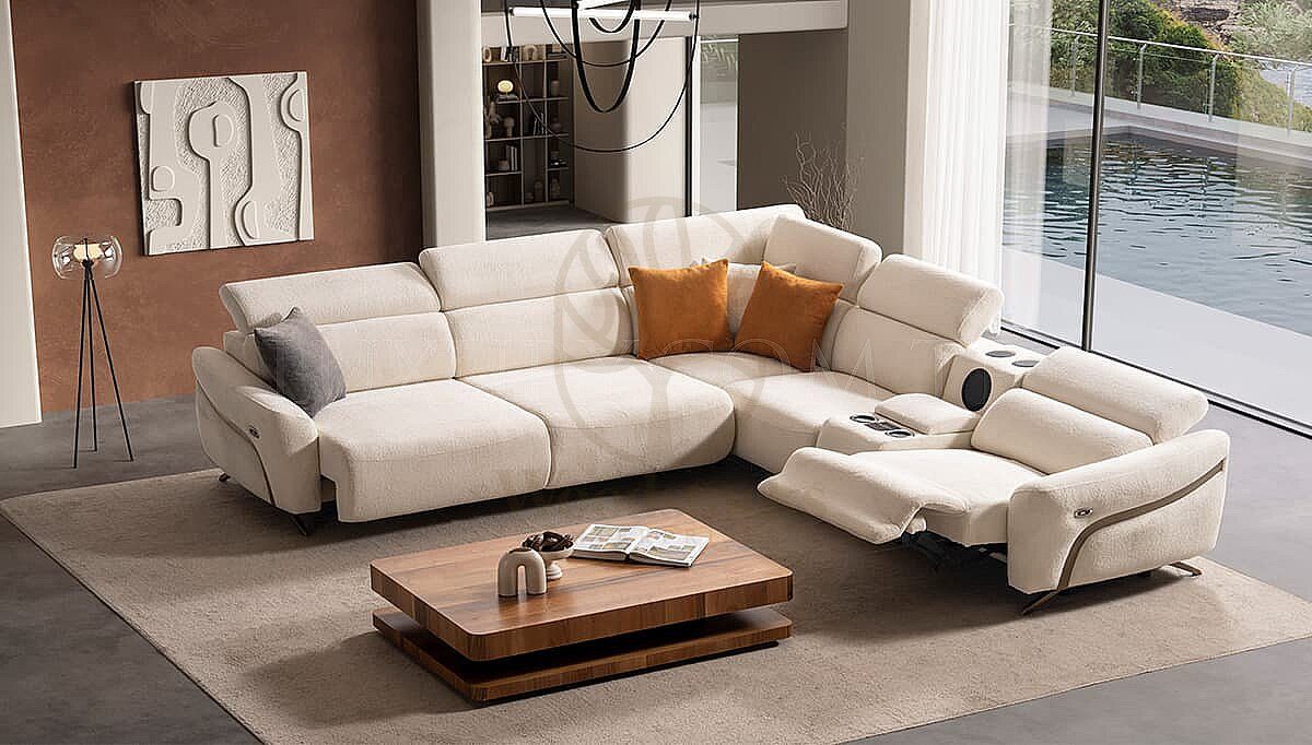 Luxury Kervano Handcrafted Teak L-Shape Sofa, Saharanpur, view 4