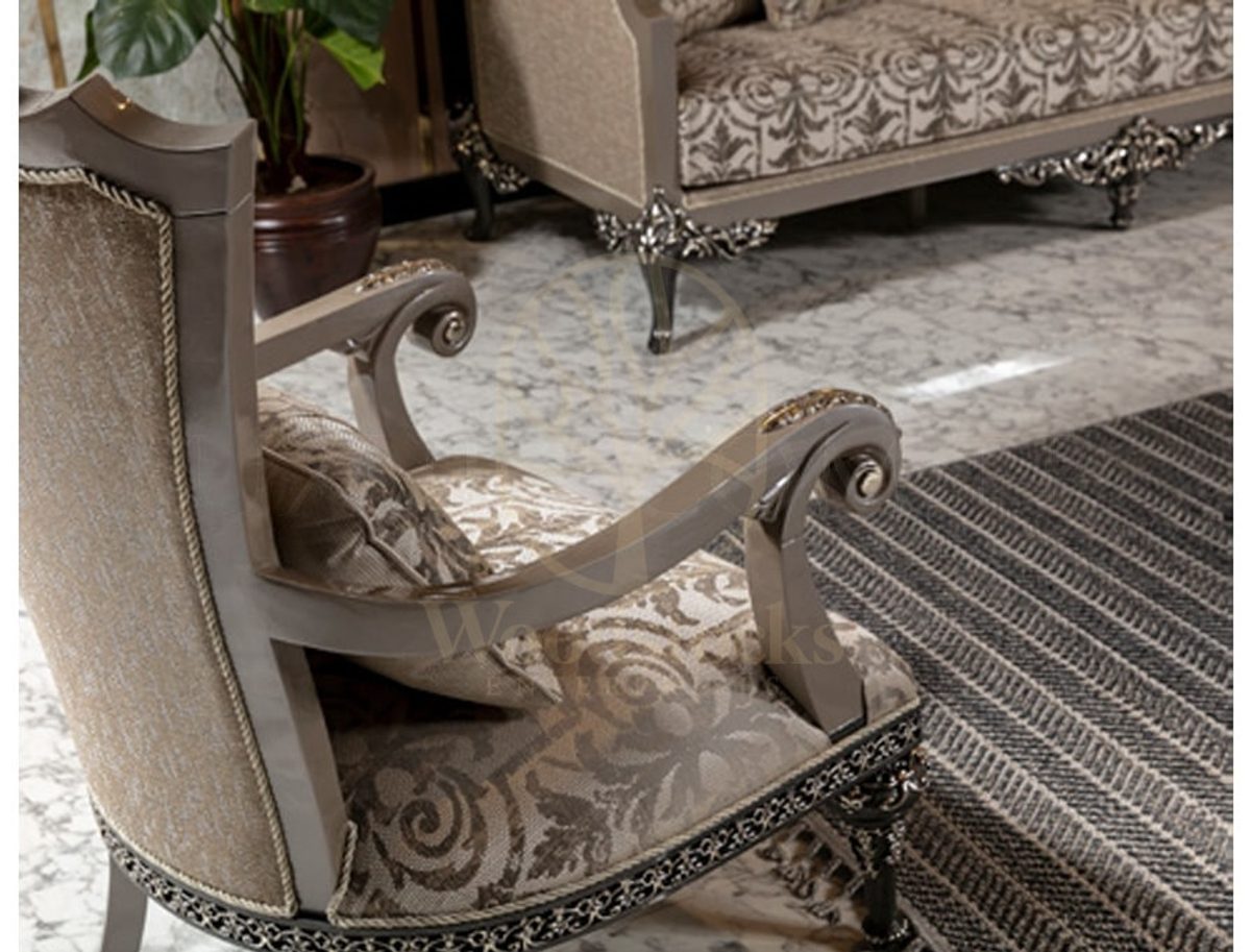 Royal Tarcin Hand Carved Teak Sofa Set, Saharanpur, view 5