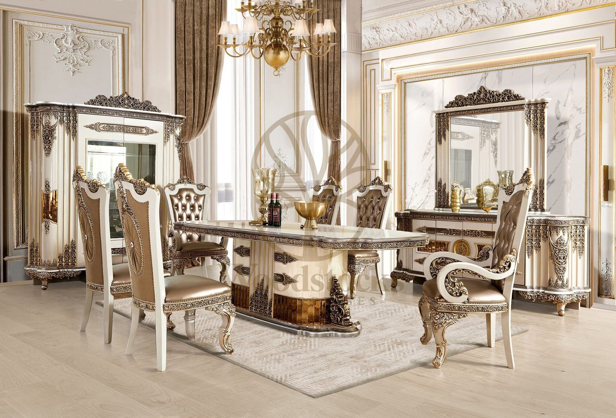Teak Luxury Ivory Dining Table, Dining Table