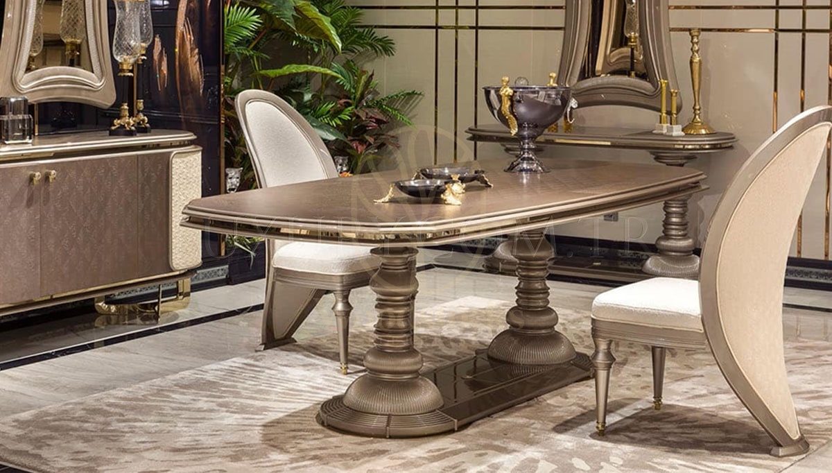 Luxury Volera Handcrafted Teak Dining Table Set, Saharanpur, view 2