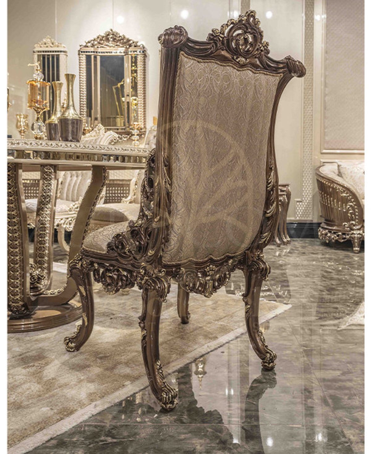 Royal Vita Hand Carved Teak Dining Table Set, Saharanpur, view 5