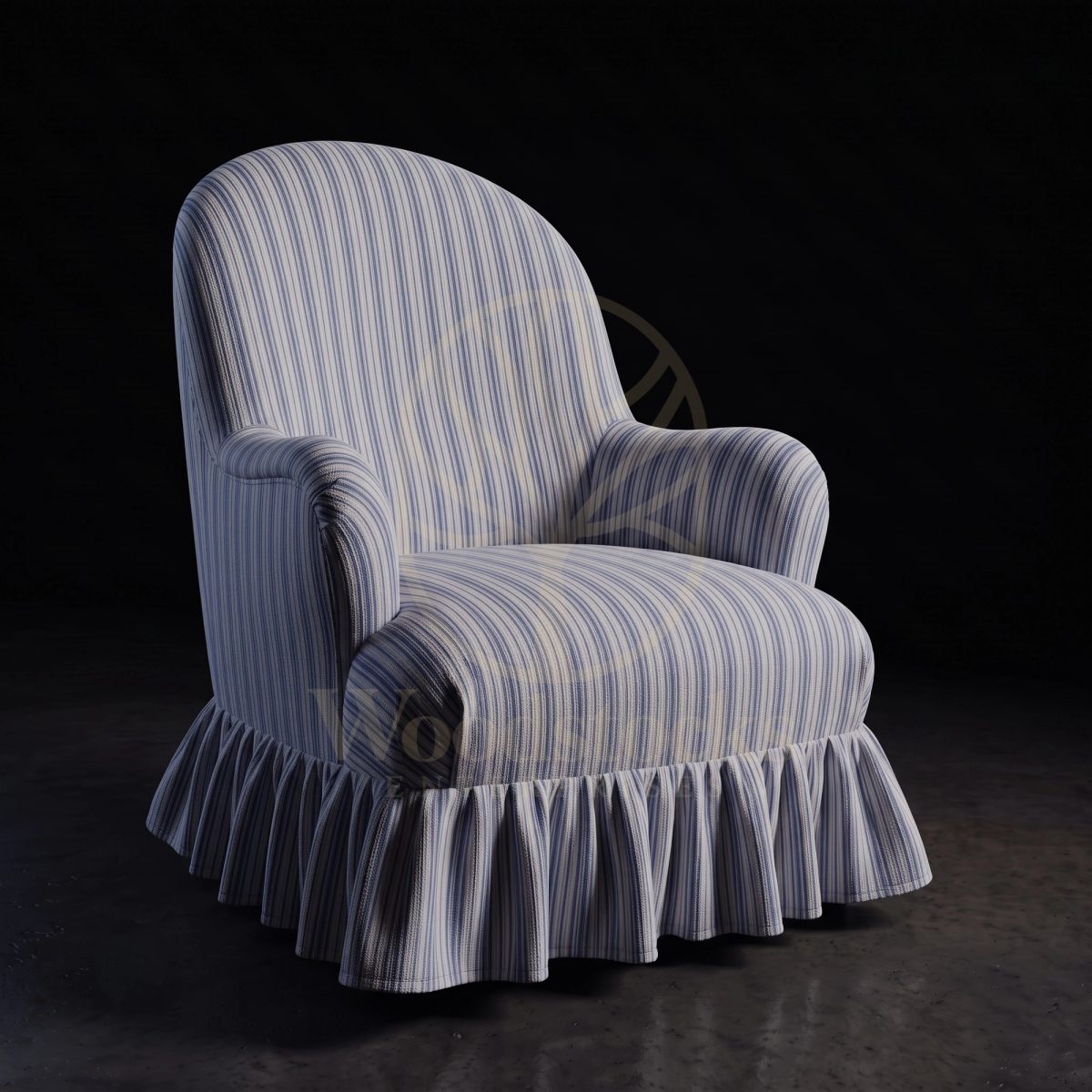 Luxury Teak Compiègne Boudoir Crapaud Chair, Saharanpur, Bedroom Chair