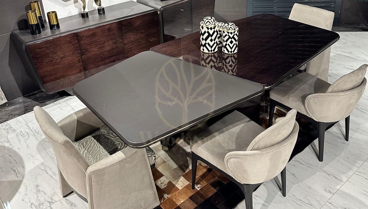 Luxury Pasente Handcrafted Teak Dining Table Set, Saharanpur, view 6