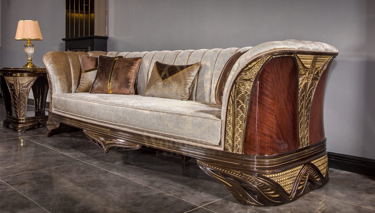 Luxury Viyola Brown Handcrafted Teak Sofa Set, Saharanpur, view 4