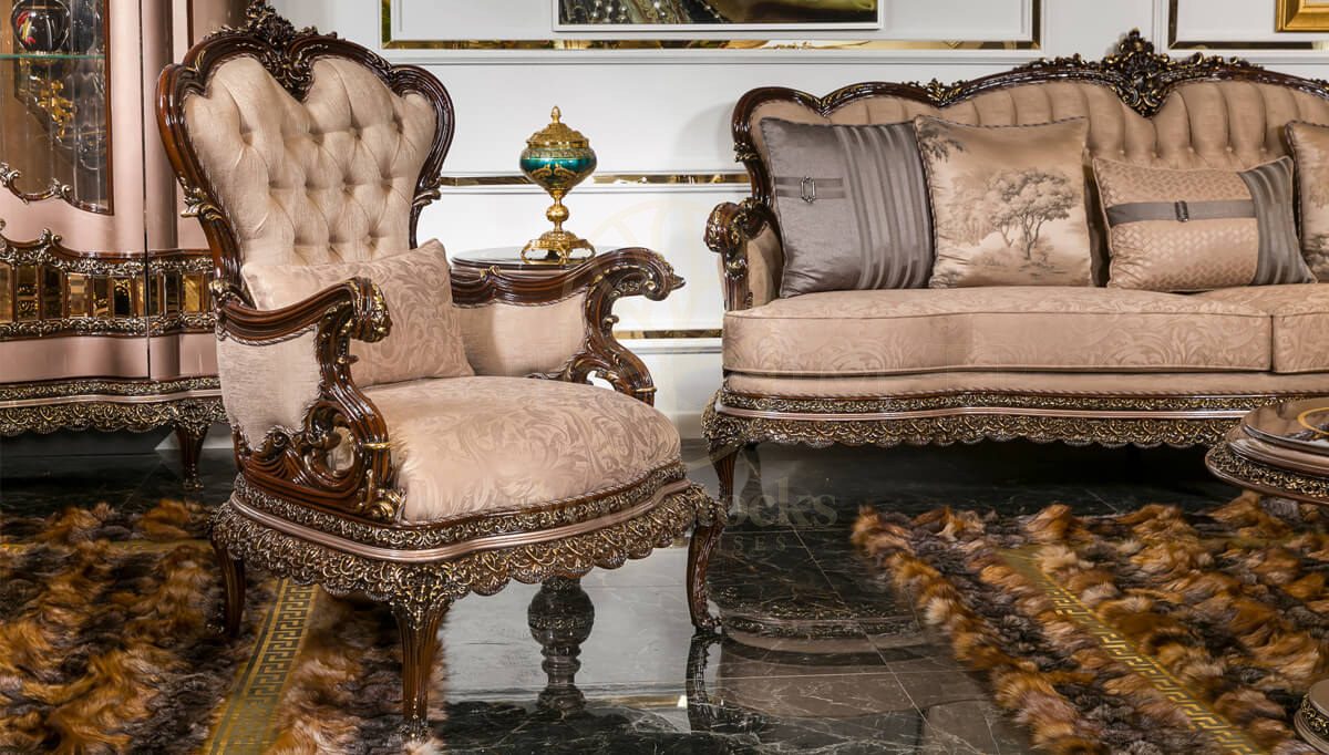 Royal Modelo Hand Carved Teak Sofa Set, Saharanpur, view 6