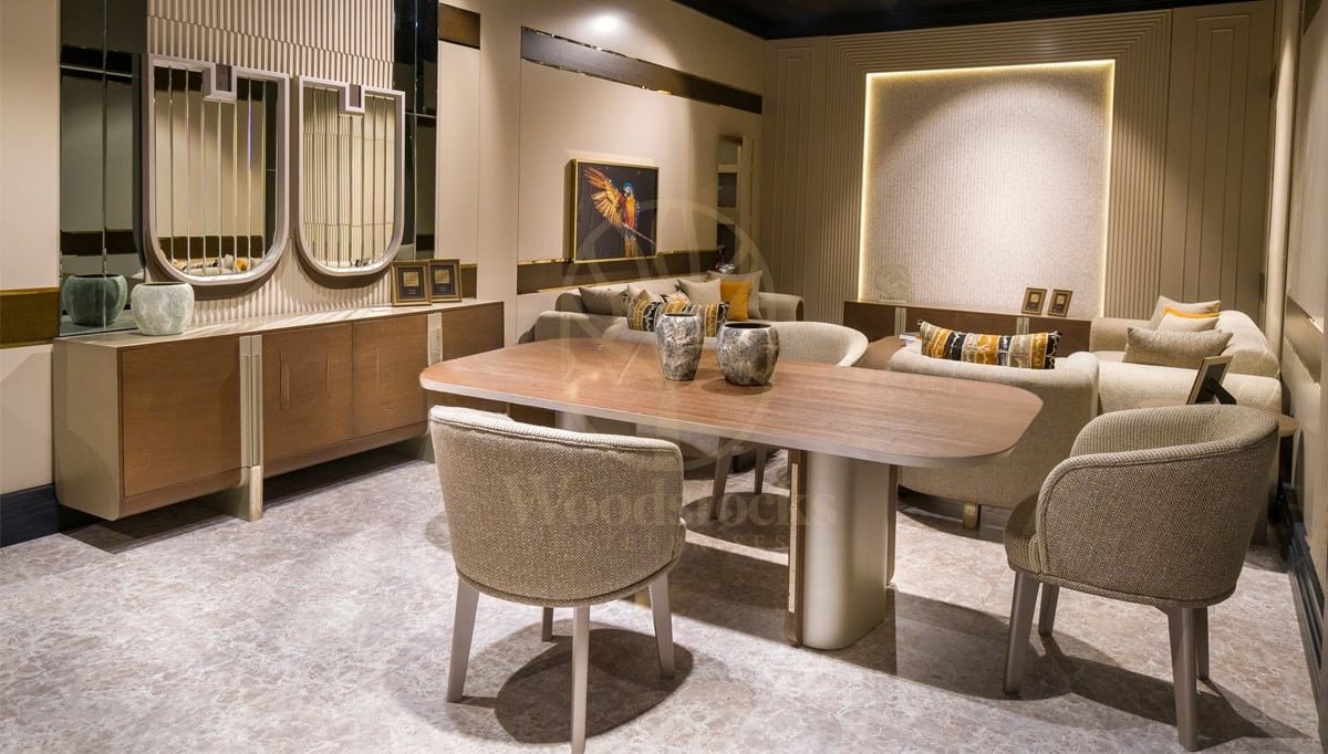 Luxury Santos Handcrafted Teak Dining Table Set, Saharanpur, Dining Table