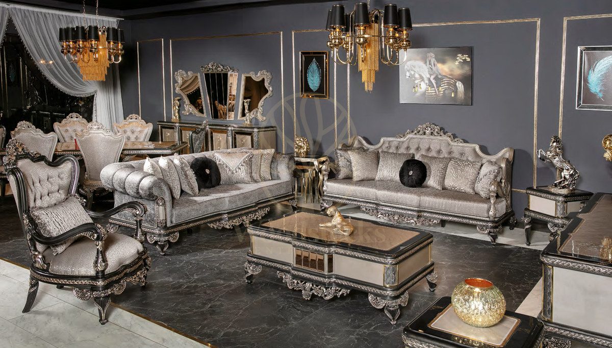 Royal Fidenza Hand Carved Teak Sofa Set, Saharanpur, Sofa Set