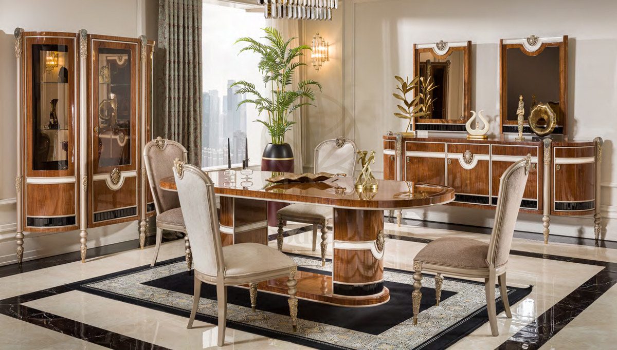 Royal Luxurious Hand Carved Teak Dining Table Set II, Saharanpur, Dining Table