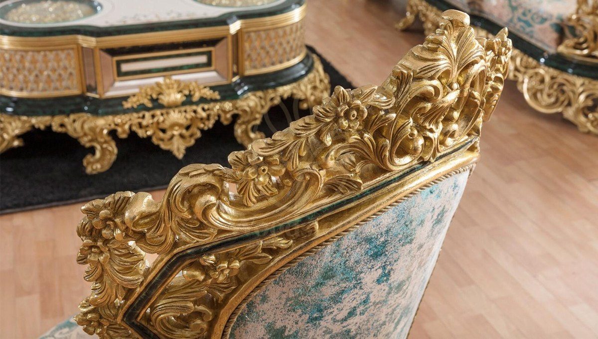 Royal Hazar Green Hand Carved Teak Sofa Set, Saharanpur, view 2