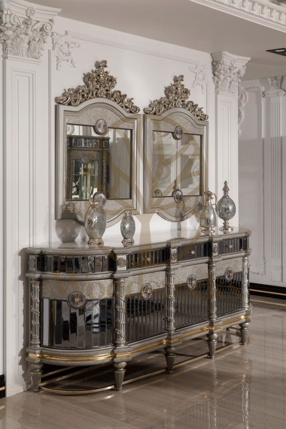 Teak Nora Silver Grey Console Table, alternate view