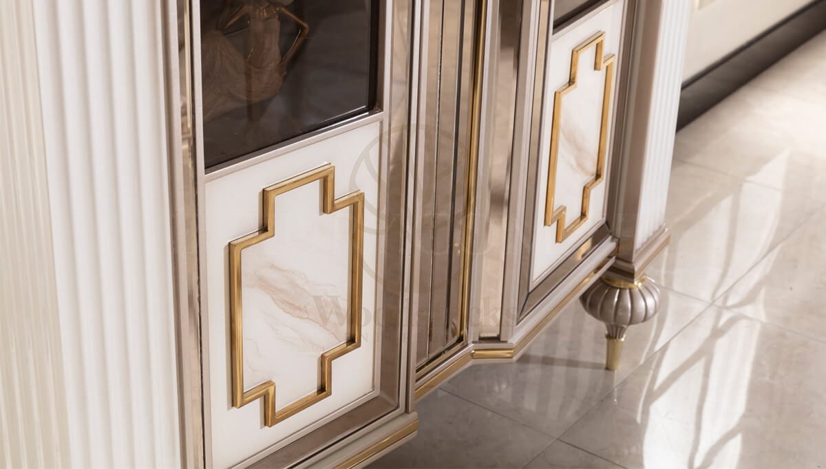 Luxury Hereford Cream Handcrafted Teak Dining Table Set, Saharanpur, view 8