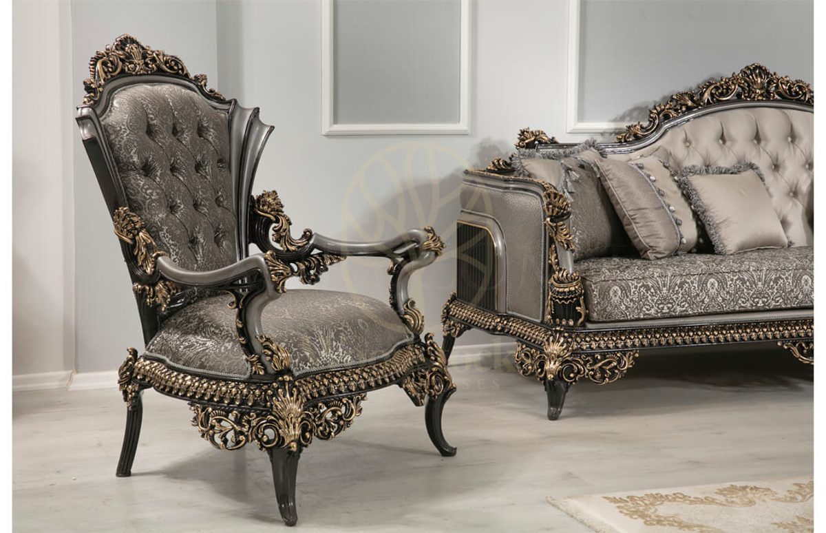 Royal Whiteit Hand Carved Teak Sofa Set, Saharanpur, view 5