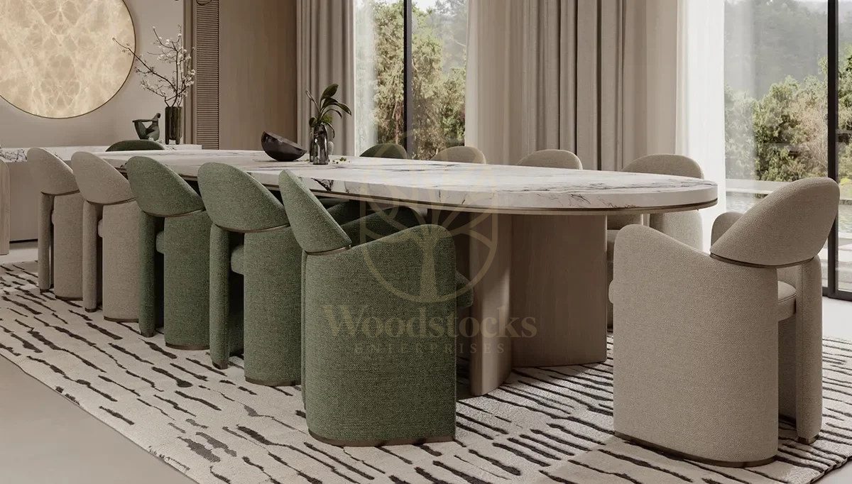 Luxury Arte 12 Seater Handcrafted Teak Dining Table Set, Saharanpur, view 3