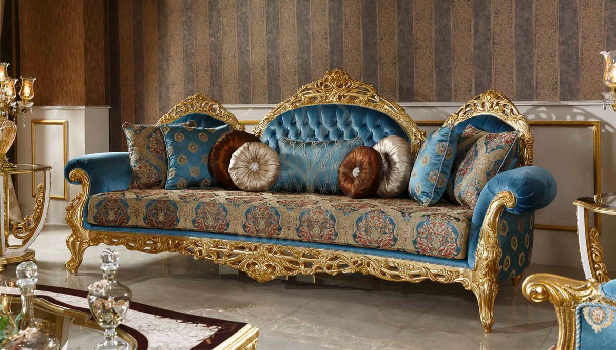 Royal Sultanahmet Hand Carved Teak Sofa Set II, Saharanpur, view 2