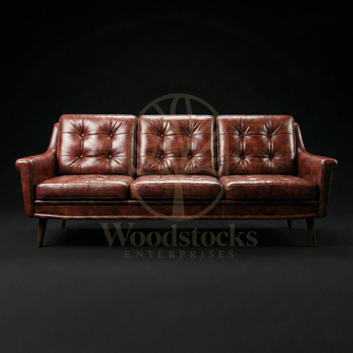 Luxury Teak Frederiksberg Mid Century Modern Leather Sofa, Saharanpur, Sofa Set