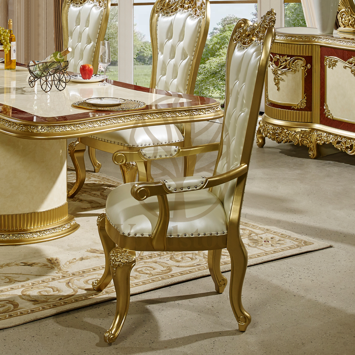 Teak Luxury Cherry Dining Table, alternate view