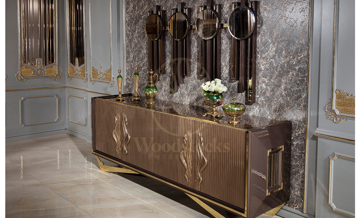 Luxury Valentin Handcrafted Teak Dining Table Set II, Saharanpur, view 5