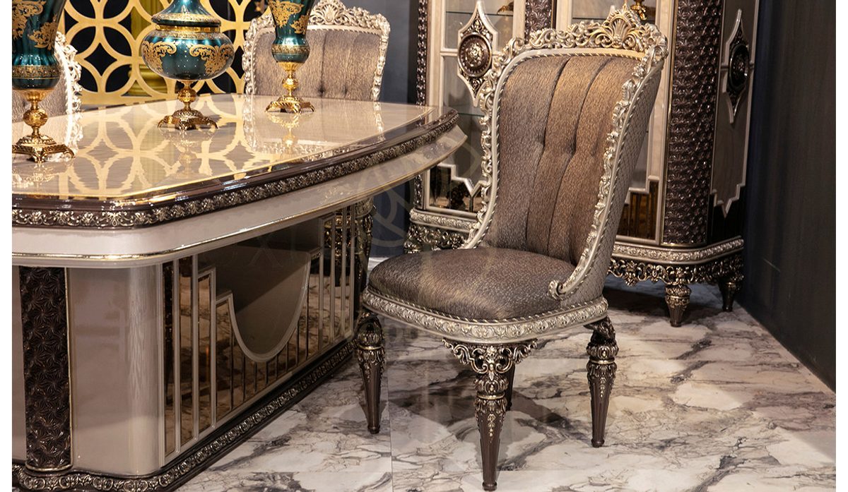 Royal Bolonya Hand Carved Teak Dining Table Set, Saharanpur, view 2