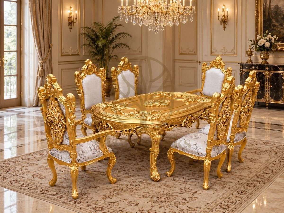 Luxury Hand-Carved Teak Dining Table, Dining Table