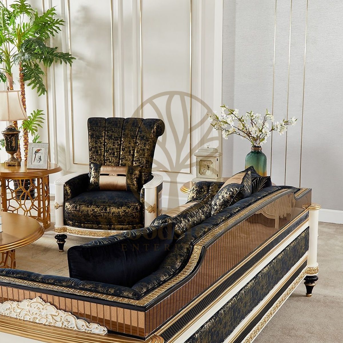 Teak Luxury Gold Sofa Set II, view 4