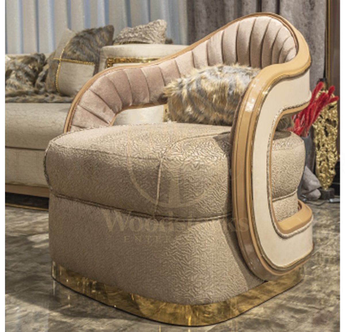Luxury Mozena Handcrafted Teak Sofa Set, Saharanpur, view 4