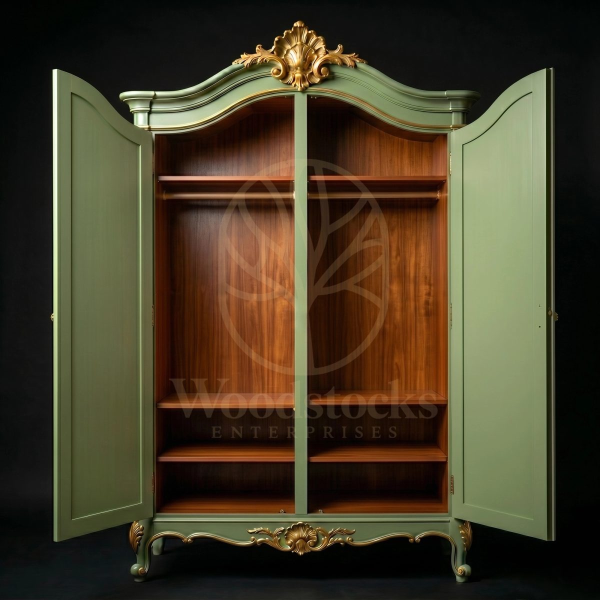 Royal Teak Armoire aux Fleurs de Provence, Saharanpur, view 4