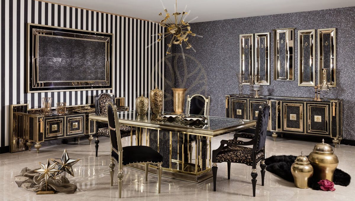 Luxury Kostende Black Handcrafted Teak Dining Table Set, Saharanpur, Dining Table