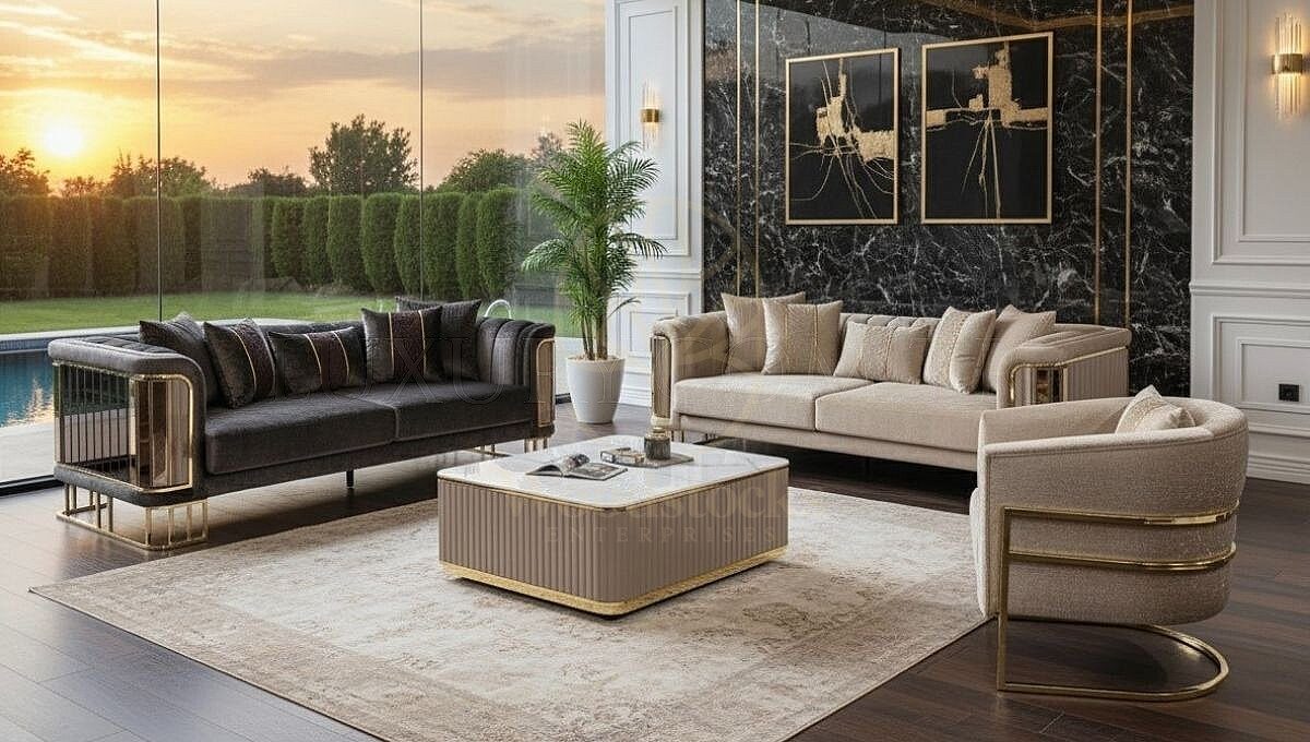 Royal Ayakli Hand Carved Teak Sofa Set, Saharanpur, Sofa Set