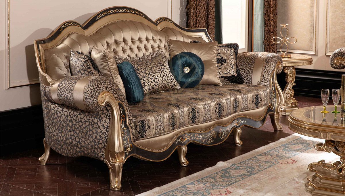 Royal Balamir Marquetry Hand Carved Teak Sofa Set, Saharanpur, view 3