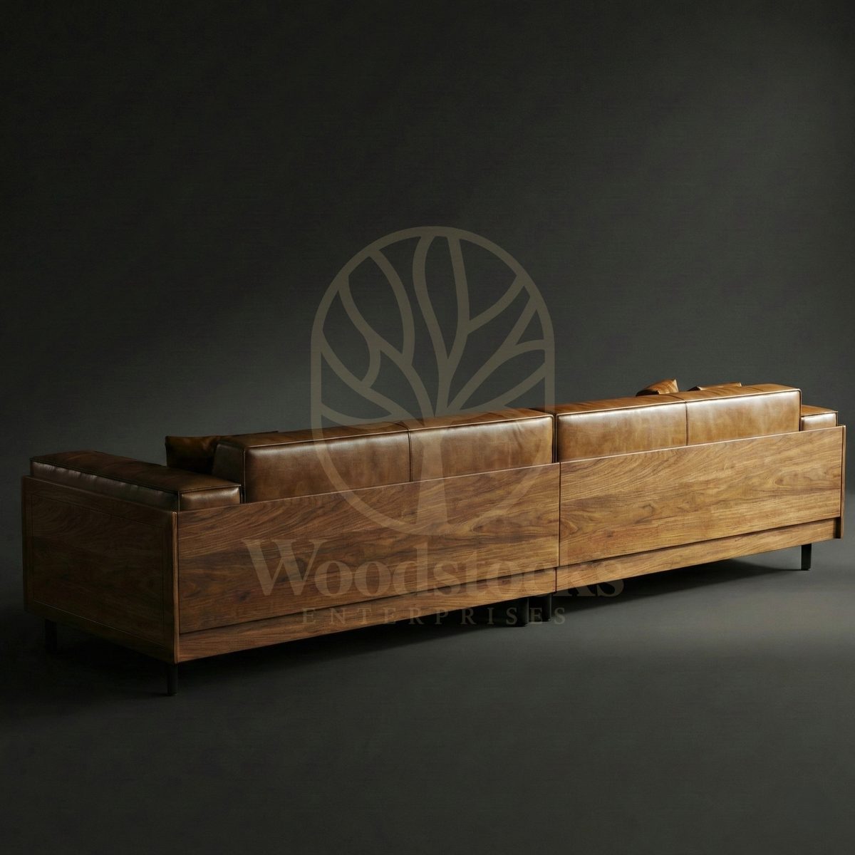 Luxury Teak Porta Nuova Modernist Leather Sofa, Saharanpur, view 3