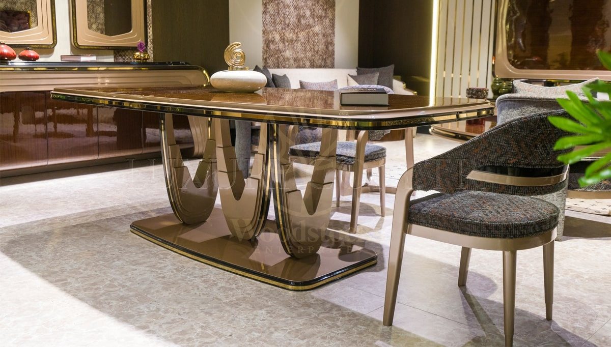 Luxury Luna Handcrafted Teak Dining Table Set, Saharanpur, view 3